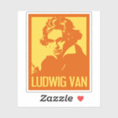 Ludwig van Beethoven Pop Art Custom Cut Vinyl Aufkleber (Blatt)