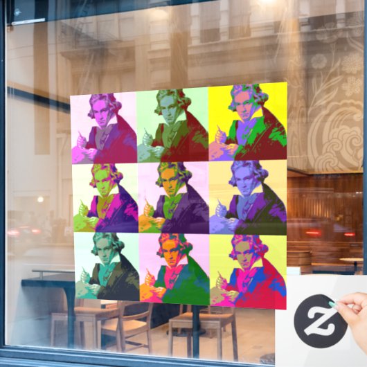 Ludwig Van Beethoven Pop Art Fensteraufkleber (Café-Fenster)