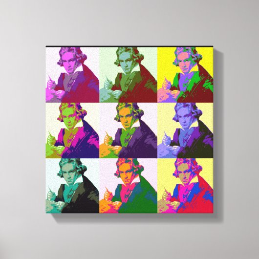Ludwig Van Beethoven Pop Art Leinwanddruck (Vorderseite)