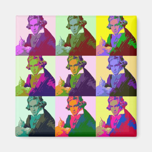 Ludwig Van Beethoven Pop Art Magnet (Vorne)