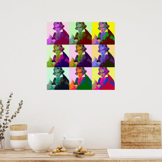 Ludwig Van Beethoven Pop Art Poster (Küche)