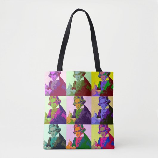 Ludwig Van Beethoven Pop Art Tasche (Vorderseite)