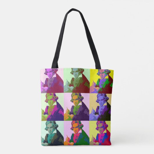 Ludwig Van Beethoven Pop Art Tasche (Rückseite)