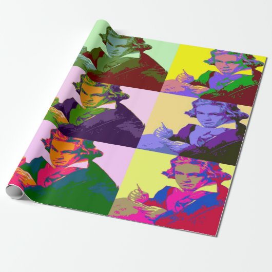 Ludwig Van Beethoven Pop Art Wrapping Paper Geschenkpapier (Ungerollt)