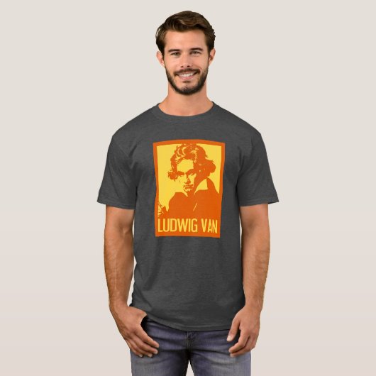 Ludwig Van Beethoven Pop Kunst, Dichtung und Musik T-Shirt (Vorne ganz)