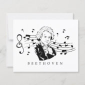 Ludwig van Beethoven Portrait and Bust with Notes (Rückseite)