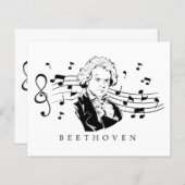 Ludwig van Beethoven Portrait and Bust with Notes (Vorne/Hinten)