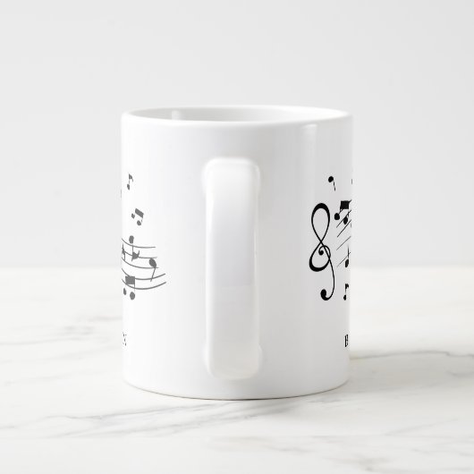 Ludwig van Beethoven Portrait and Bust with Notes Jumbo-Tasse (Rückseite)