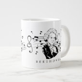Ludwig van Beethoven Portrait and Bust with Notes Jumbo-Tasse (Vorderseite Rechts)