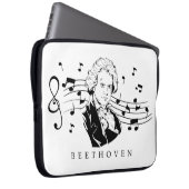 Ludwig van Beethoven Portrait and Bust with Notes Laptopschutzhülle (Vorne Rechts)