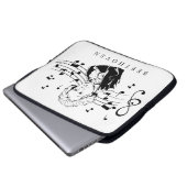 Ludwig van Beethoven Portrait and Bust with Notes Laptopschutzhülle (Vorne Knopf)