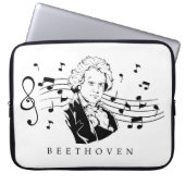 Ludwig van Beethoven Portrait and Bust with Notes Laptopschutzhülle (Vorderseite)