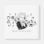 Ludwig van Beethoven Portrait and Bust with Notes Magnet (Vorne)