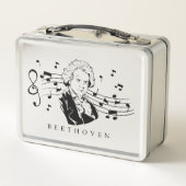 Ludwig van Beethoven Portrait and Bust with Notes Metall Brotdose (Rückseite)