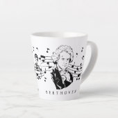 Ludwig van Beethoven Portrait and Bust with Notes Milchtasse (Rechte Ecke)