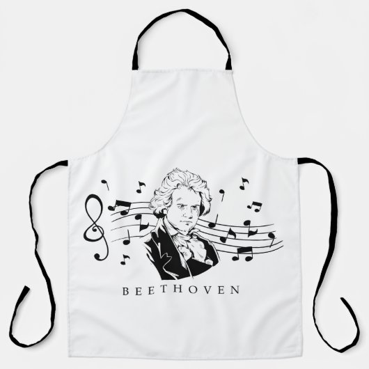 Ludwig van Beethoven Portrait and Bust with Notes Schürze (Vorderseite)