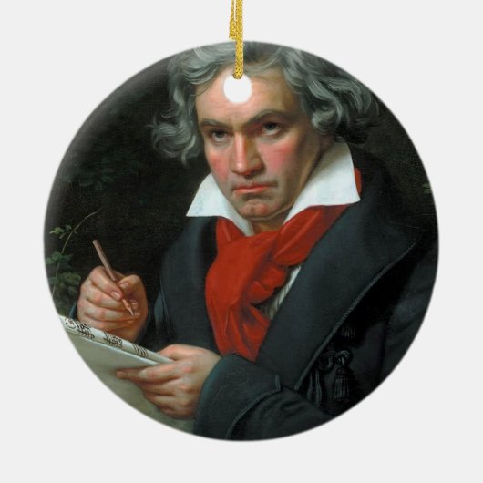 Ludwig van Beethoven Portrait Keramik Ornament (Hinten)