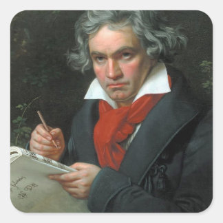 Ludwig van Beethoven Portrait Quadratischer Aufkleber