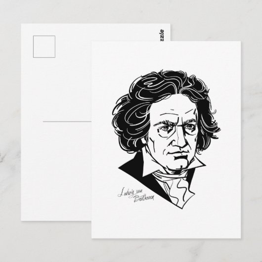 Ludwig van Beethoven Postkarte (Vorne/Hinten)