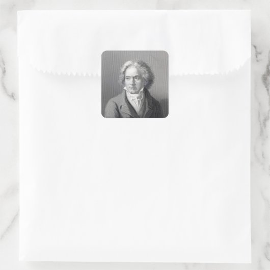 Ludwig van Beethoven Quadratischer Aufkleber (Tasche)