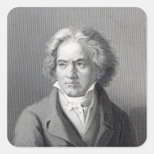 Ludwig van Beethoven Quadratischer Aufkleber (Vorderseite)