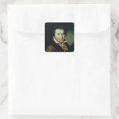 Ludwig van Beethoven Quadratischer Aufkleber (Tasche)
