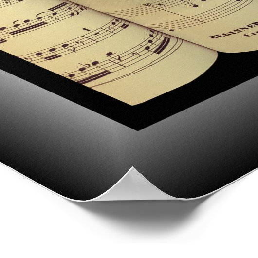 Ludwig van Beethoven~Rolled Classic Sheet Music~ Poster (Ecke)