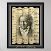 Ludwig van Beethoven~Rolled Classic Sheet Music~ Poster (Vorne)