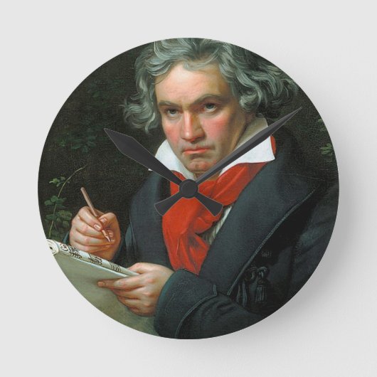 Ludwig Van Beethoven Runde Wanduhr (Vorderseite)