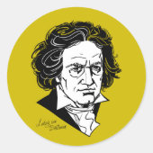 Ludwig van Beethoven Runder Aufkleber (Vorderseite)