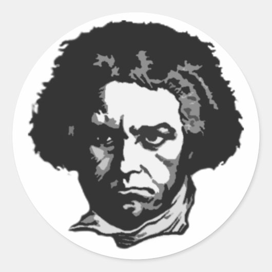 Ludwig Van Beethoven Runder Aufkleber (Vorderseite)