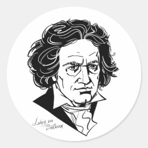 Ludwig van Beethoven Runder Aufkleber
