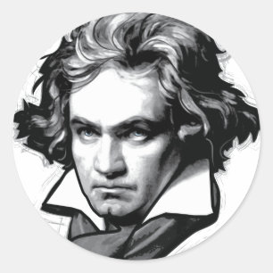 Ludwig van Beethoven Runder Aufkleber