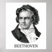 Ludwig van Beethoven, schwarz Poster (Vorne)