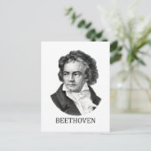 Ludwig van Beethoven, schwarz Postkarte (Stehend Vorderseite)