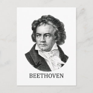 Ludwig van Beethoven, schwarz Postkarte