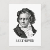Ludwig van Beethoven, schwarz Postkarte (Vorderseite)