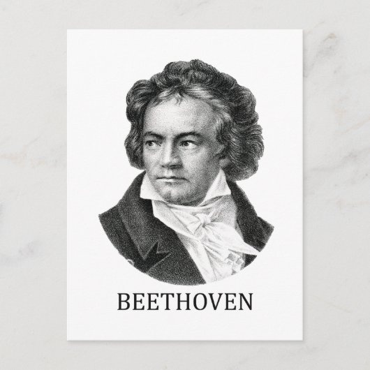Ludwig van Beethoven, schwarz Postkarte (Vorderseite)