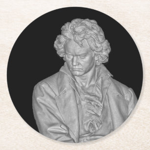 Ludwig van Beethoven Statue Runder Pappuntersetzer