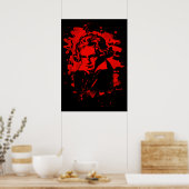 Ludwig Van Beethoven Tribute (red) Poster (Küche)