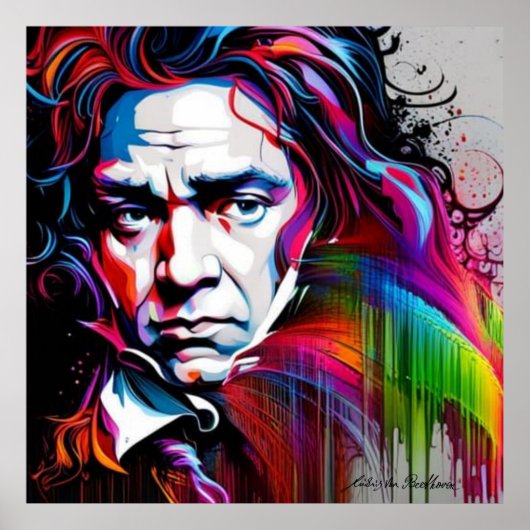 Ludwig van Beethoven Vibrant Unique 40"x40" Poster (Vorne)