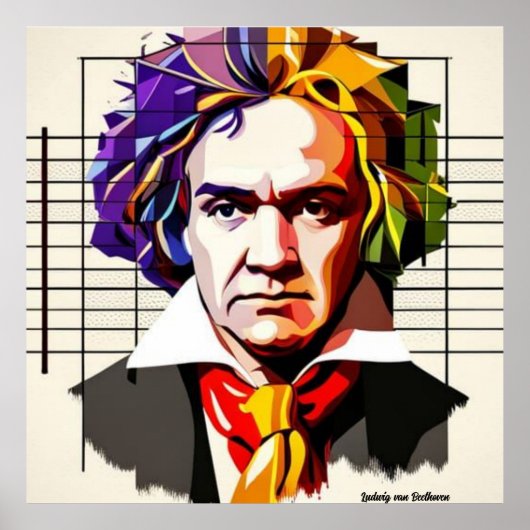 Ludwig van Beethoven Vibrant Unique 40"x40" Poster (Vorne)