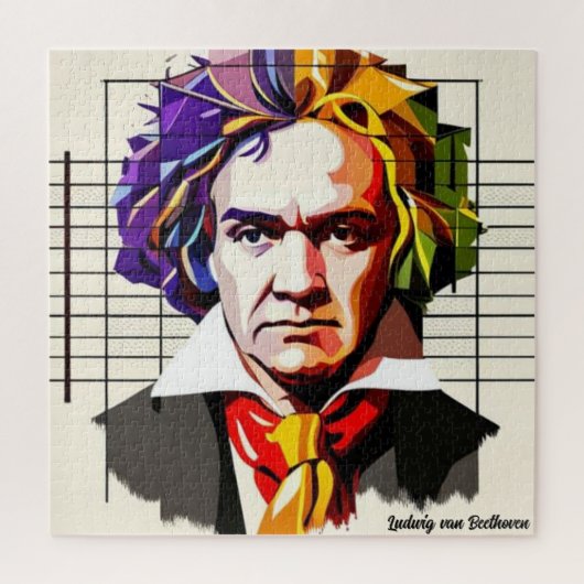 Ludwig van Beethoven Vibrant Unique Puzzle (Vertikal)