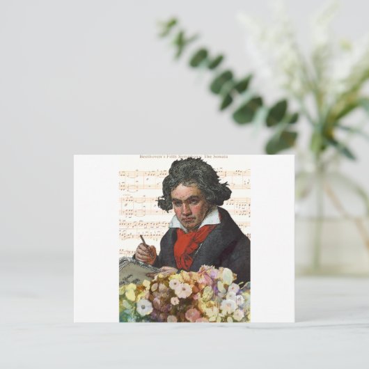 Ludwig von Beethoven Mashed Postkarte (Stehend Vorderseite)