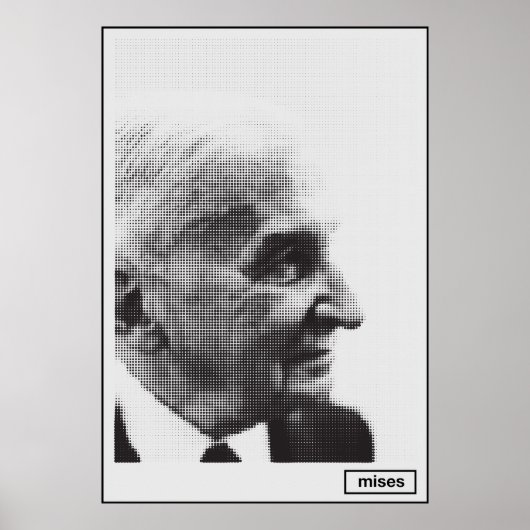 Ludwig von Mises Halftone Print Poster (Vorne)