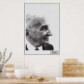 Ludwig von Mises Halftone Print Poster (Küche)