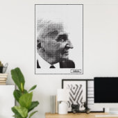 Ludwig von Mises Halftone Print Poster (Heimbüro)