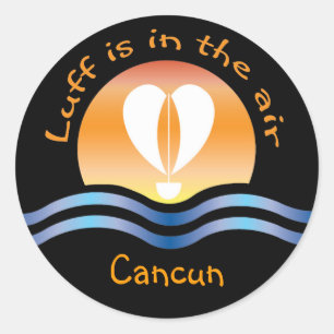 Luffers Sunset_Luff ist in der Luft Cancun Runder Aufkleber