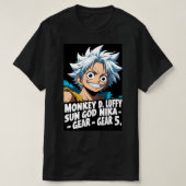 Luffy Anime Typography Fan Art" T-Shirt (Design vorne)
