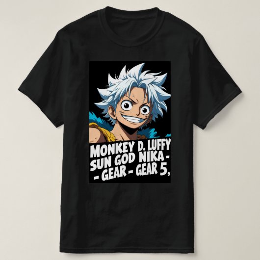 Luffy Anime Typography Fan Art" T-Shirt (Design vorne)